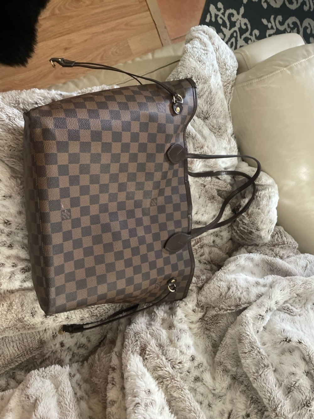 Louis Vuitton Brown Damier Ebene Canvas Tote